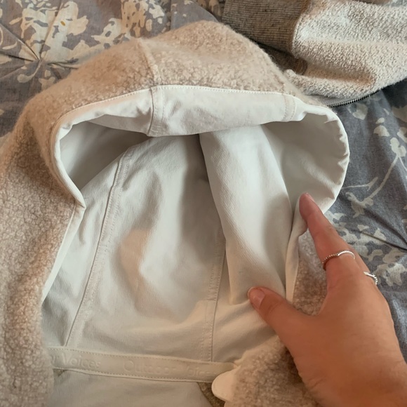 Outdoor Voices Megafleece Wool Brown Tan Pullover w Pockets - Picture 5 of 7